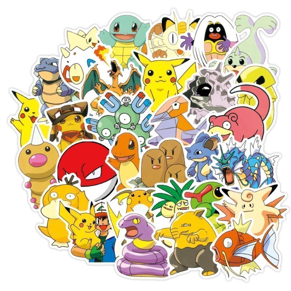 Lot of 200 Random Vinyl Pokémon Stickers